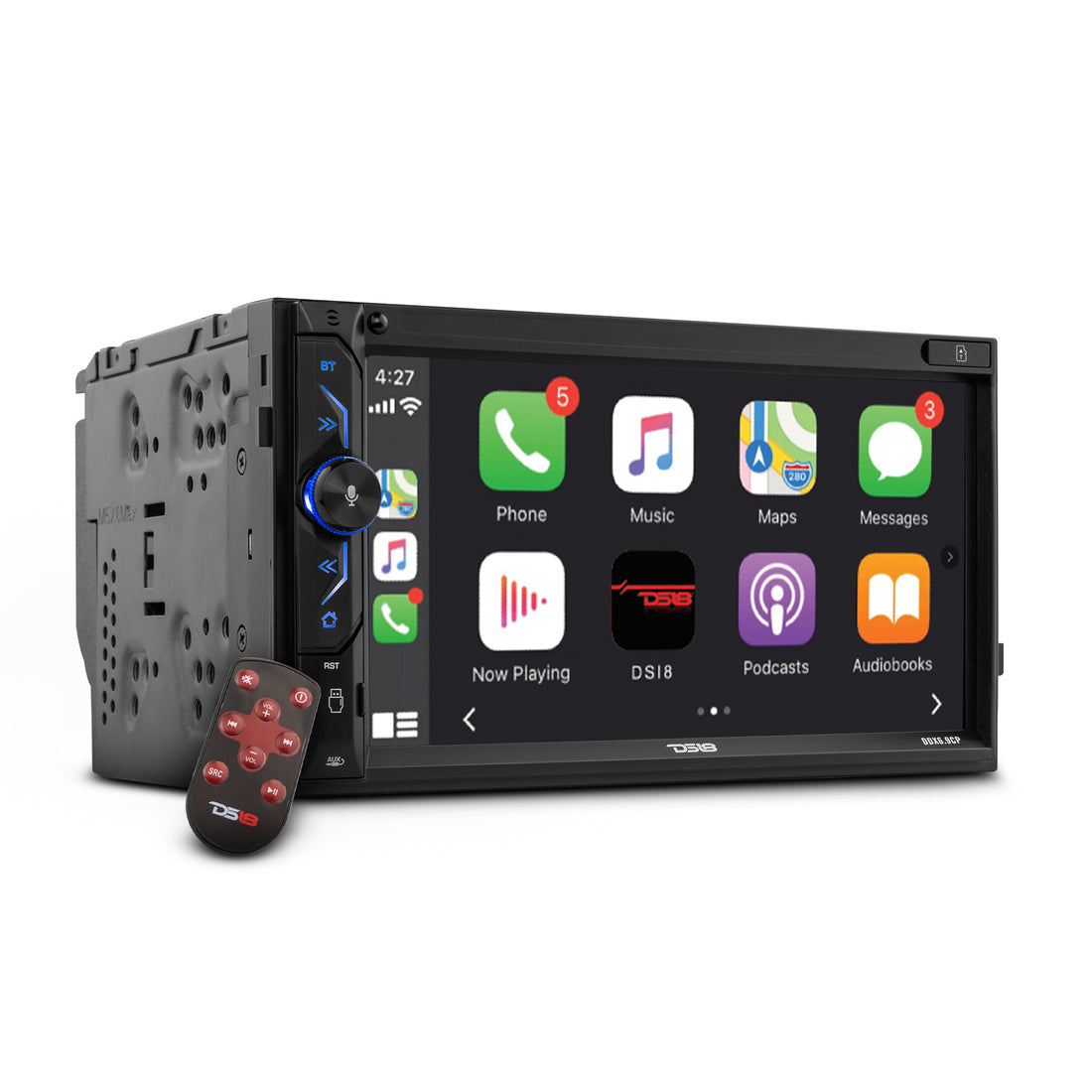 DS18 6.9" Touchscreen Mechless Double-DIN Headunit with Bluetooth, USB, Mirror Link And Car play